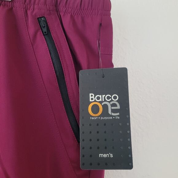 Barco One 0217 Men's Athletic Jogger Scrub Pants Size 2X - Wine- NWT - Picture 9 of 13
